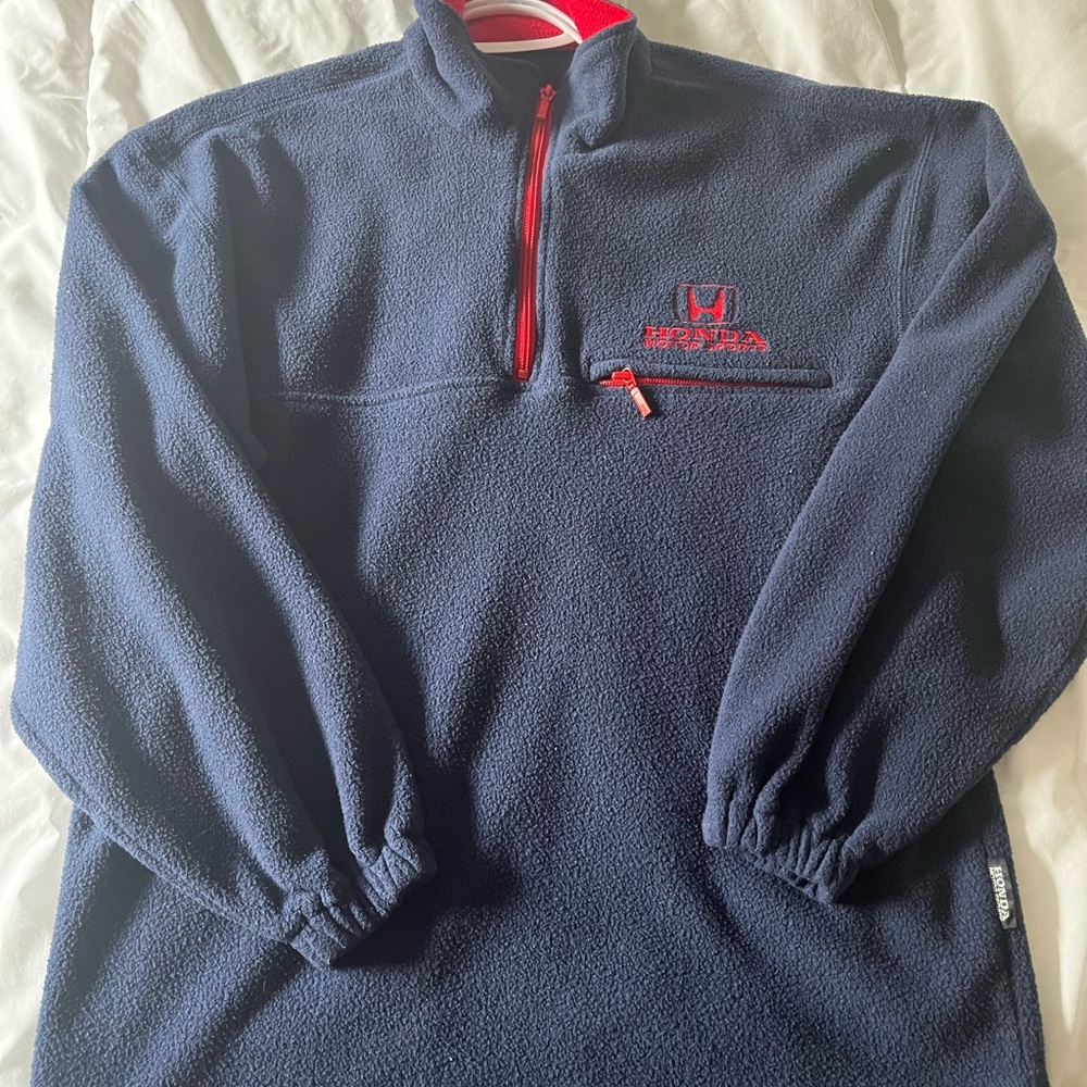 Honda Navy Fleece Pullover with Red Accents